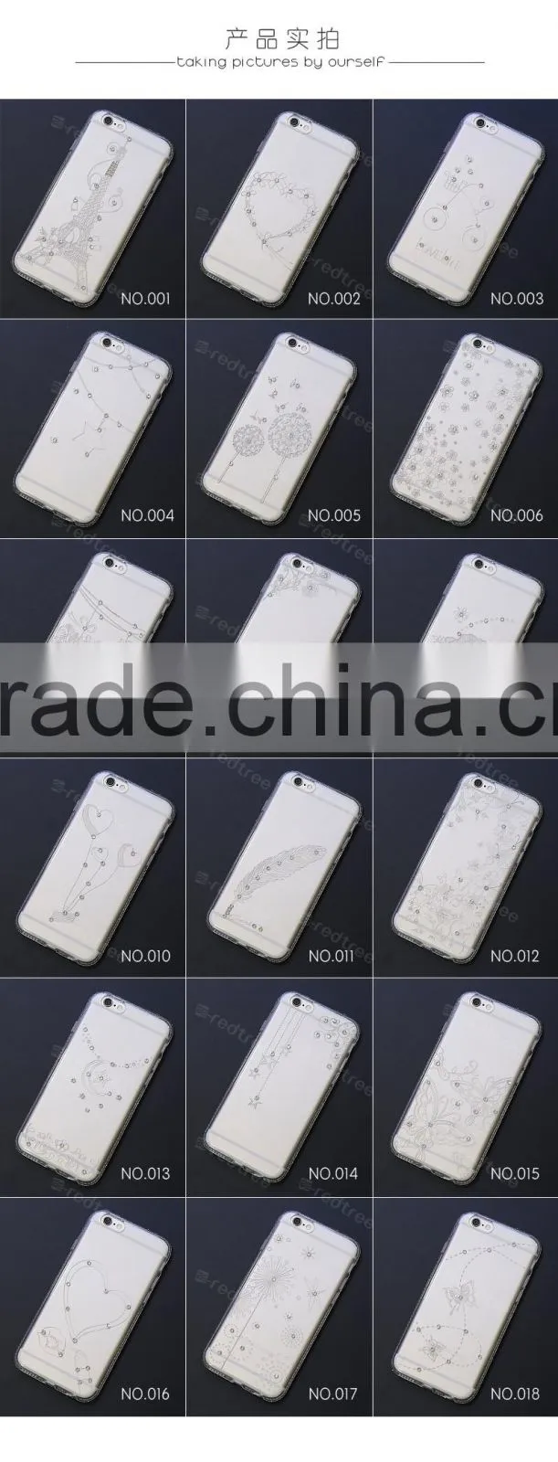 Diamond Clear Soft TPU Mobile Phone Case Cover for Iphone 5s 6s 6plus 7