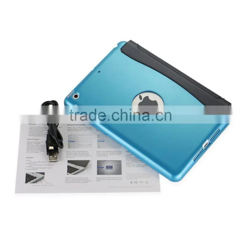 Bluefinger Bluetooth 3.0keyboard case cover for iPad Mini with detacable cover,calmshell keyboard,