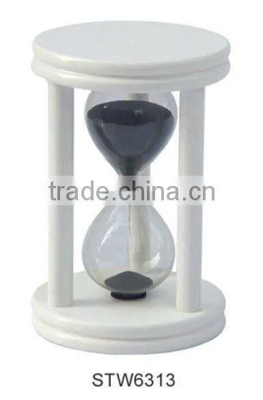 hourglass sand timer with wooden frame