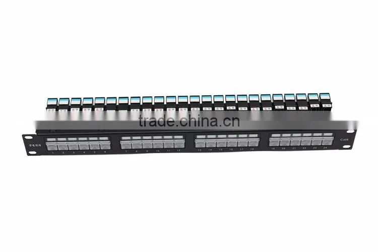 LED light cat6 patch panel network, cat6 patch panel 24 port