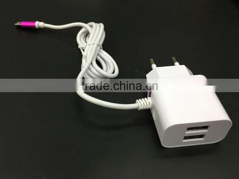 5V 2.1A EU Plug with 2USB Travel charger