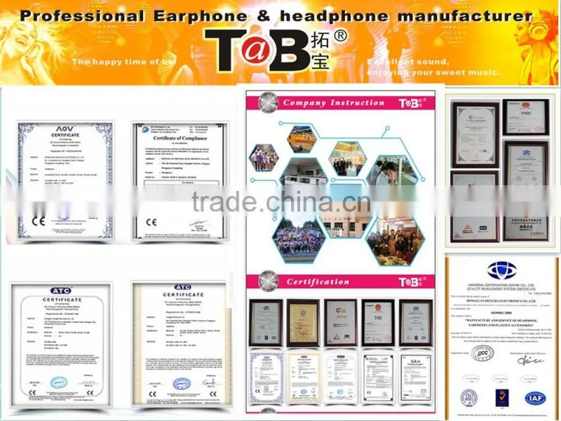 OEM ODM China Factory custom headphones for cell