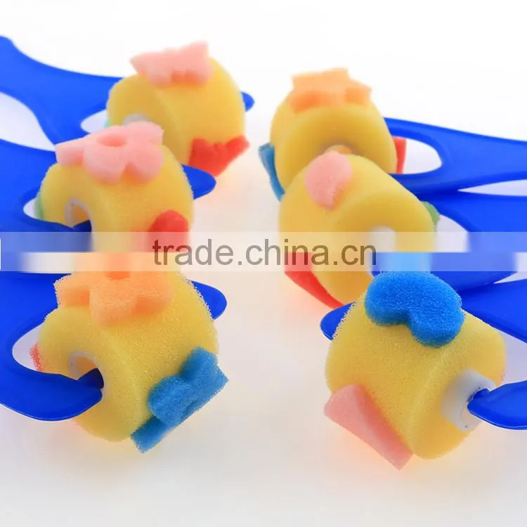 6 Shapes Plastic Handle Foam Sponge Soft Paint Rollers