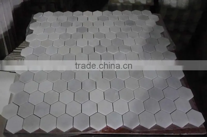 Popular Eastern White Marble Hexagon Mosaic Tiles on Sales
