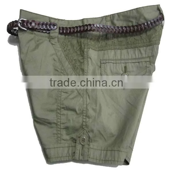 2013 new design ladies fashion shorts with belts for women fashion shorts 2013