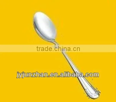 Metal teaspoon with logo with mirror polishing and golden color
