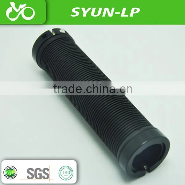 black bicycle handle bar grips with steel screw
