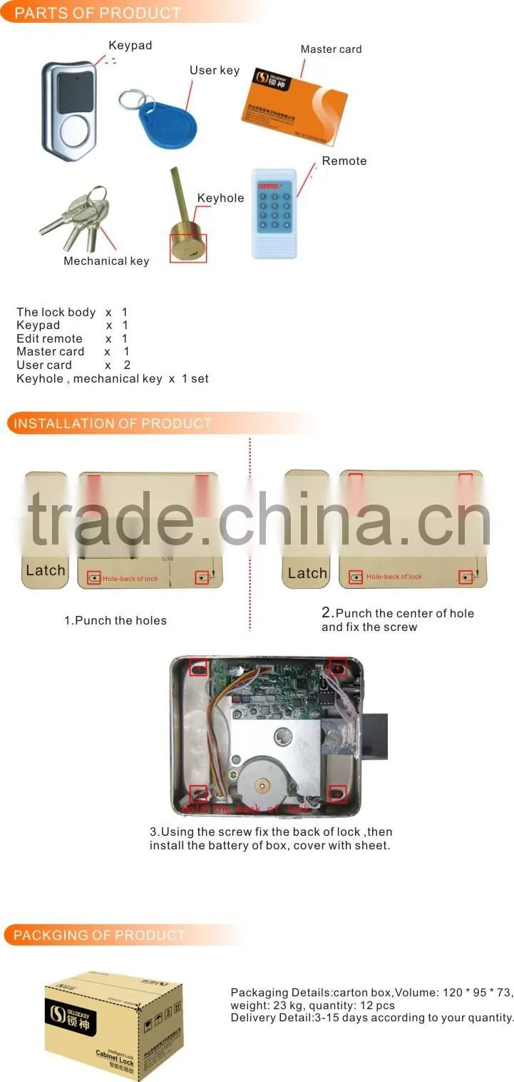 High security electronic mute lock for look (LY09BM6A2)