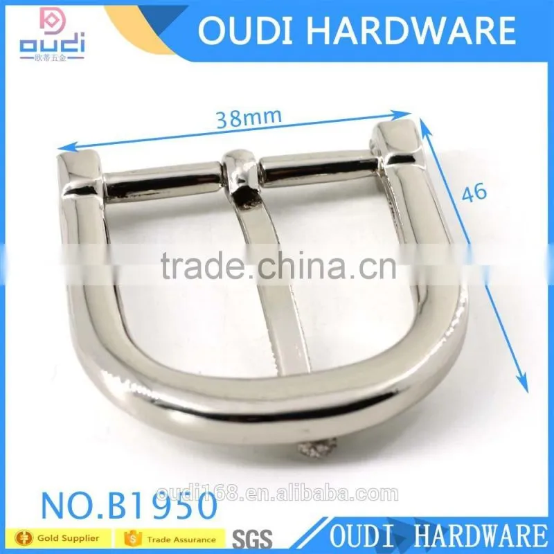 Simple style single pin shiny plating belt accessories for belt buckles
