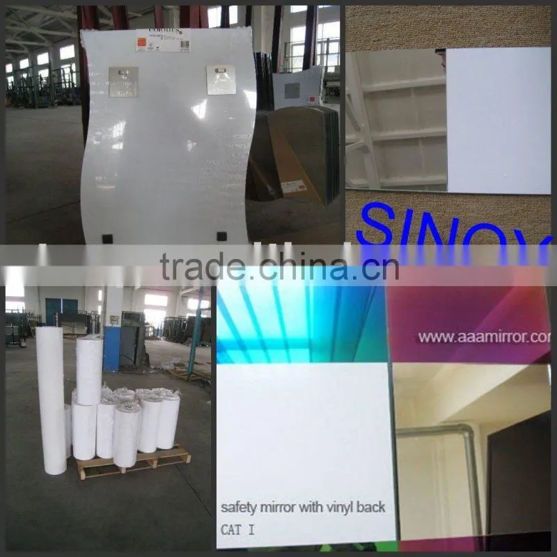 3MM 4MM 5MM Safety Dance Studio Mirror Glass /safety vinyl back with Double Coated Paint