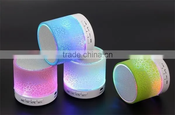 2016 Factory Price High Quality Portable Mobile Bluetooth Wireless Mini Speaker With Led Flashing Light For Phones and Computers