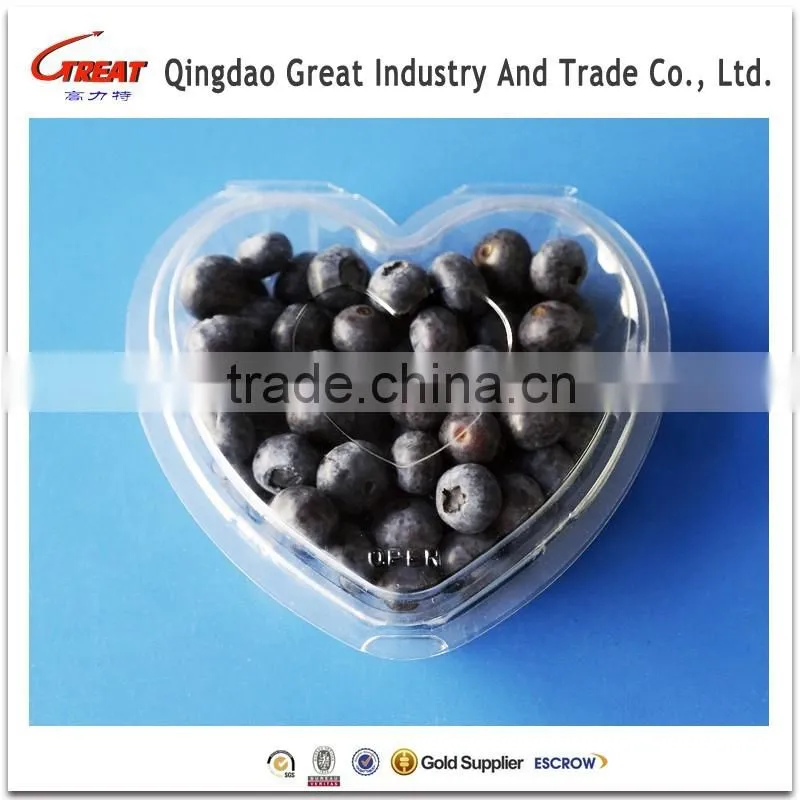 Disposable Plastic Heart shaped Fruit Container