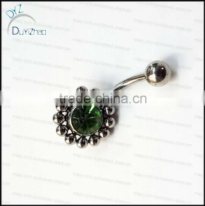hot sale sunflower body piercing jewelry navel ring