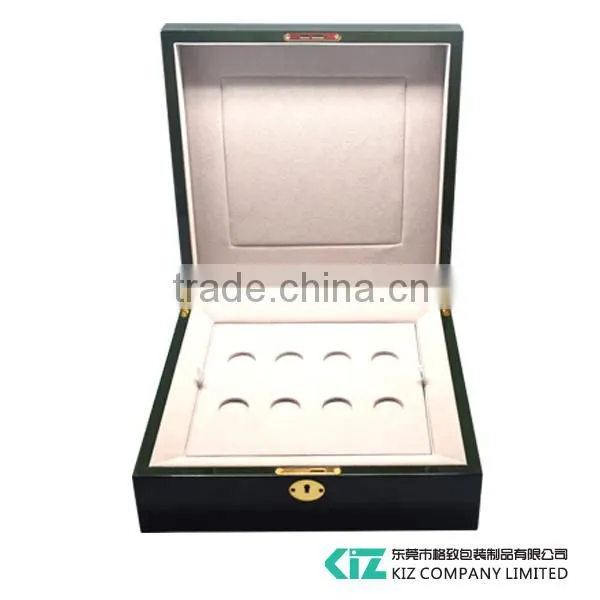 Luxury Wooden Coin Box for 8 Coins with Lock