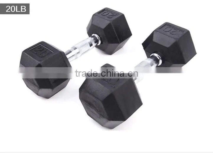 2015 new High Quality Hex rubber dumbbell
