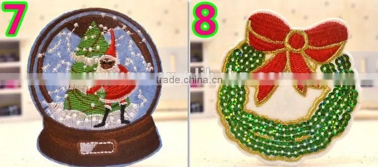 Special Custom sew on iron on patch applique christmas embroidery pattern