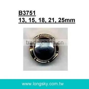 (#B6052/21mm) 2 pieces fashion show black ladies garment combination shank cloth button