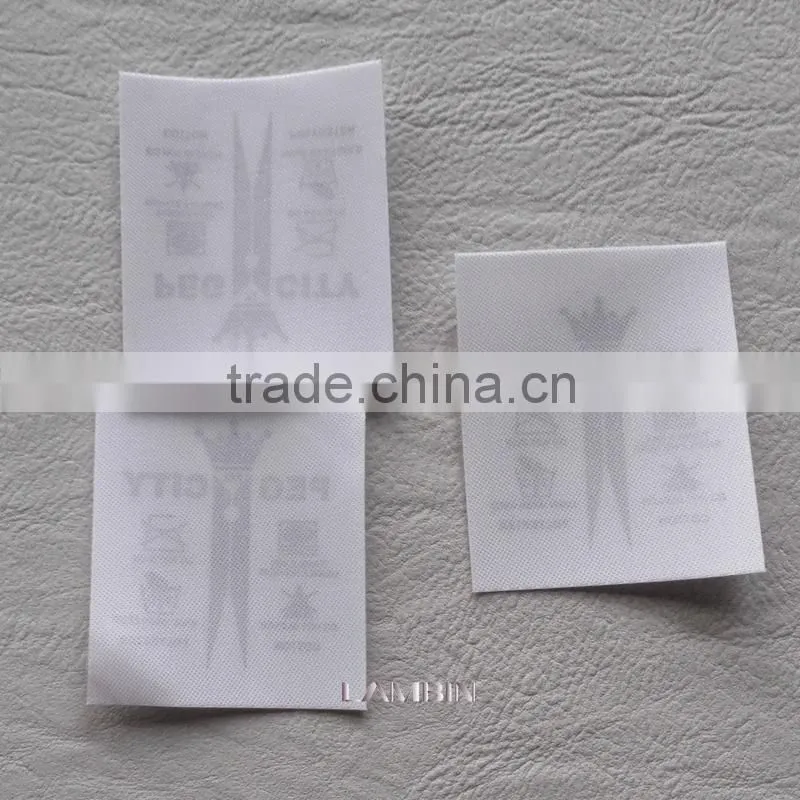 China label factory manufature printing main label for vest suit