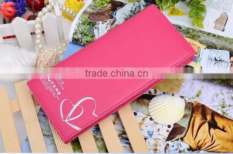Hot sales new fashion delicate design genuine/pu leather lady wallet with customizde logo
