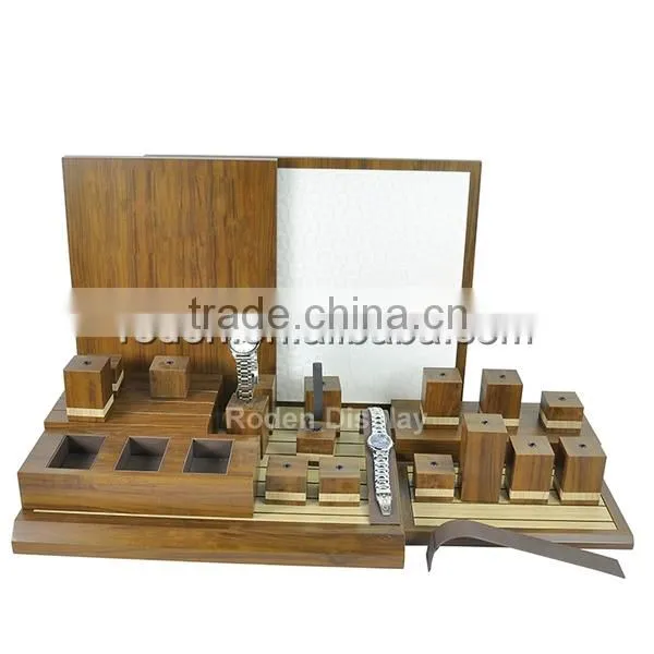 Trendy wood brand watch display stand retail window watch display