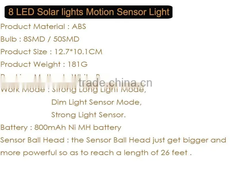 3 Lighting Level 50SMD LED Solar Motion Porch Lights Outdoor