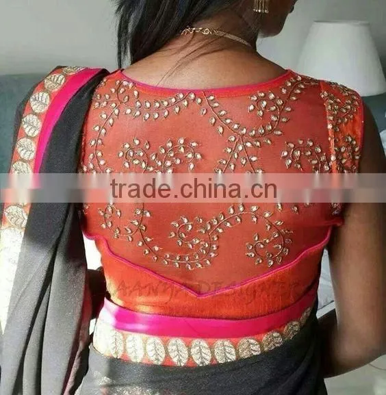 machine embroidery designs of saree blouse neck
