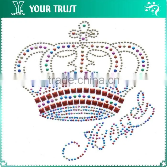 Clear Crystal Riding Bicycle Countryside Iron-on Hot Fix Motif Rhinestone