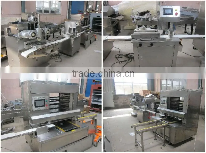 Automatic moon cake encrusting machine