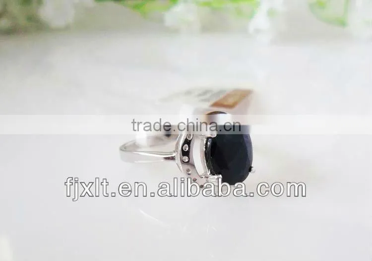 Newest Simplicity Genuine Blue Sapphire Cheap Silver Ring