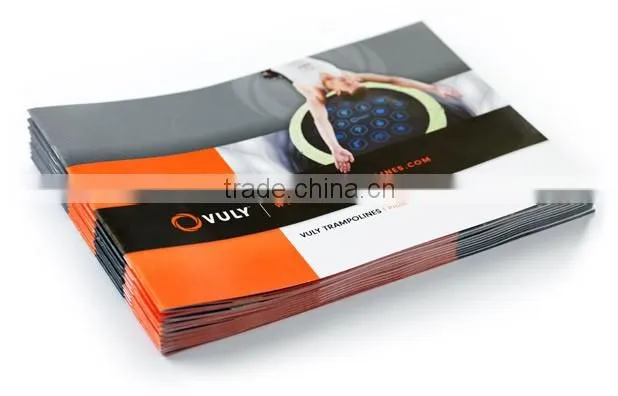 Glossy coated paper flyer printing art paper folded brochure printing