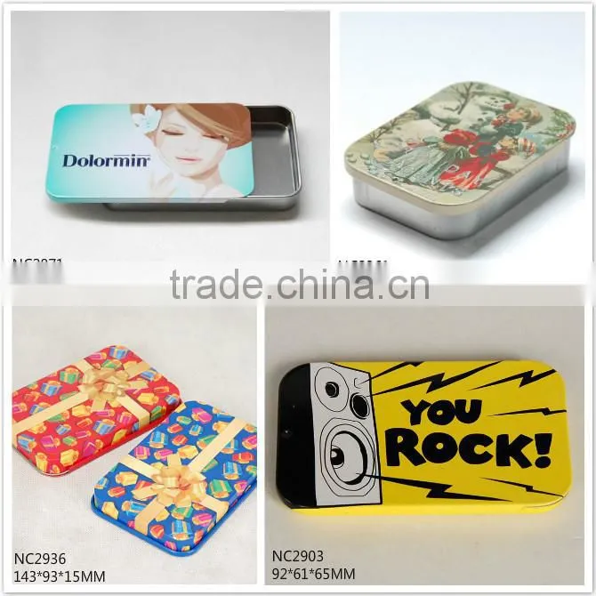 Sliding business name card tin box