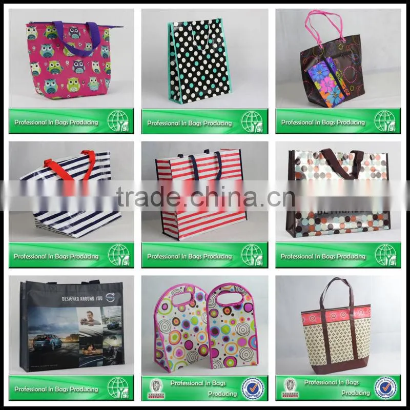 Eco-friendly laminated woven polyester wholesale reusable shopping bags