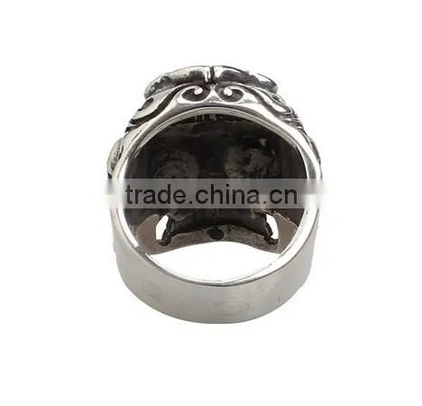 Stainless Steel Titanium Silver Men's Skull Men Cool Biker Punk Ring Retro