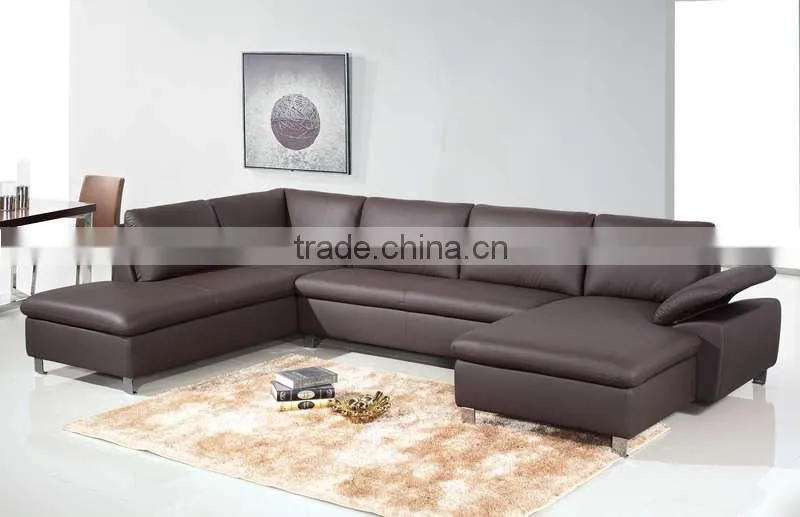 Hotel lobby furniture oversized leather sofas Foshan