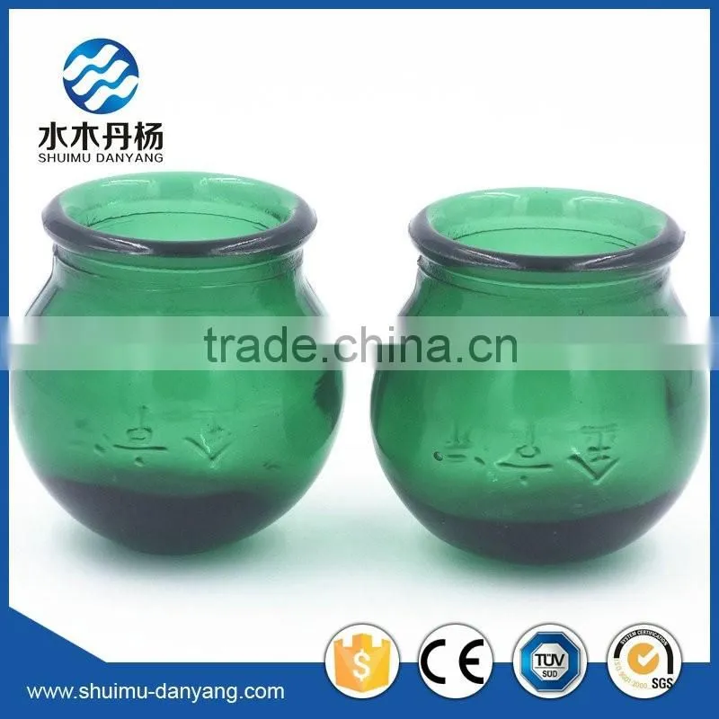 Hot selling green cupping glass jar