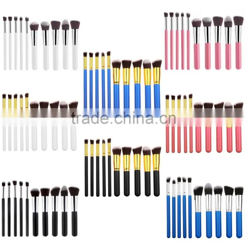 10Pcs Pro Makeup Blush Eyeshadow Blending Set Concealer Cosmetic Make Up Brushes Tool Eyeliner Lip Brushes