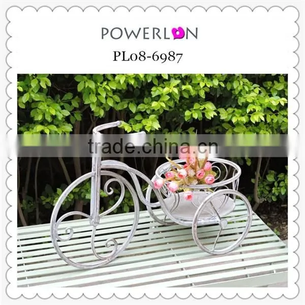 Antique Grey Bicycle Flower Pots