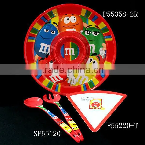 Decorative handle melamine tray