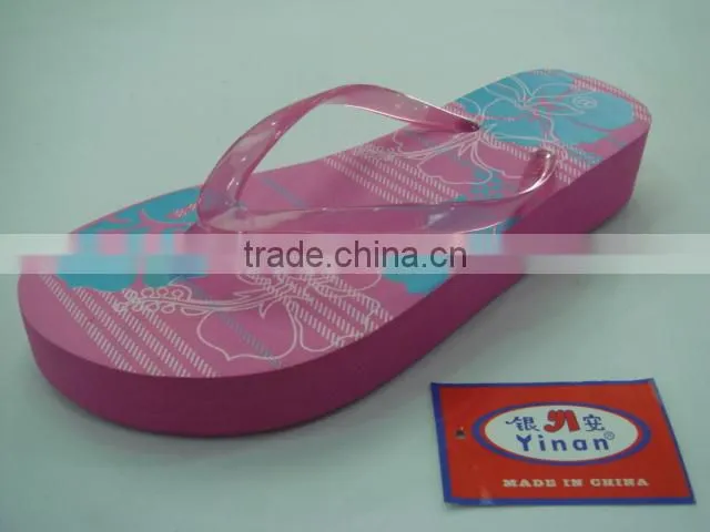 663 LOULUEN Custom Lady Wedge Heel Slippers Flip Flops For Women Wholesale