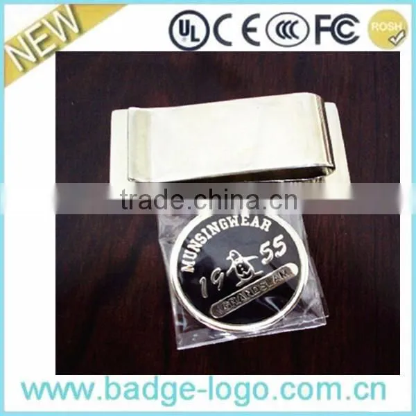 High-quality stainless steel logo money clip/ stainless steel money clip supplier