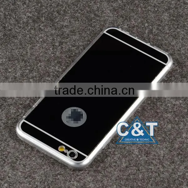 C&T Fashion gold mirror face mixed tpu gel case newest design for iphone 6