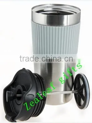 Vacuum flask Insulated French Press Travel Mug Stainless Steel Tumbler