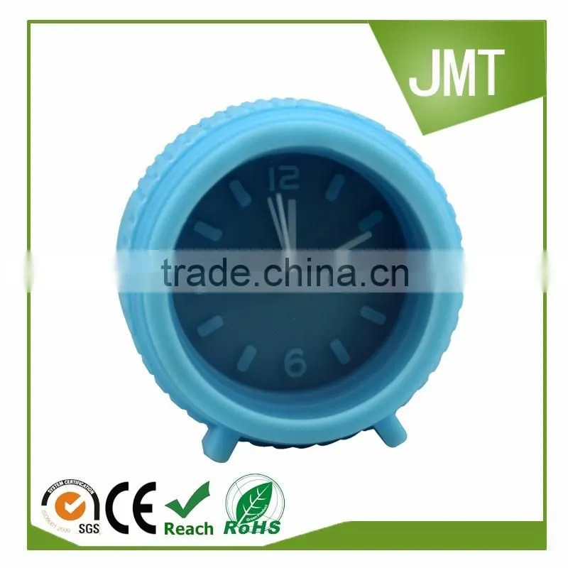 Unique design small tyre shape silicone alarm clock