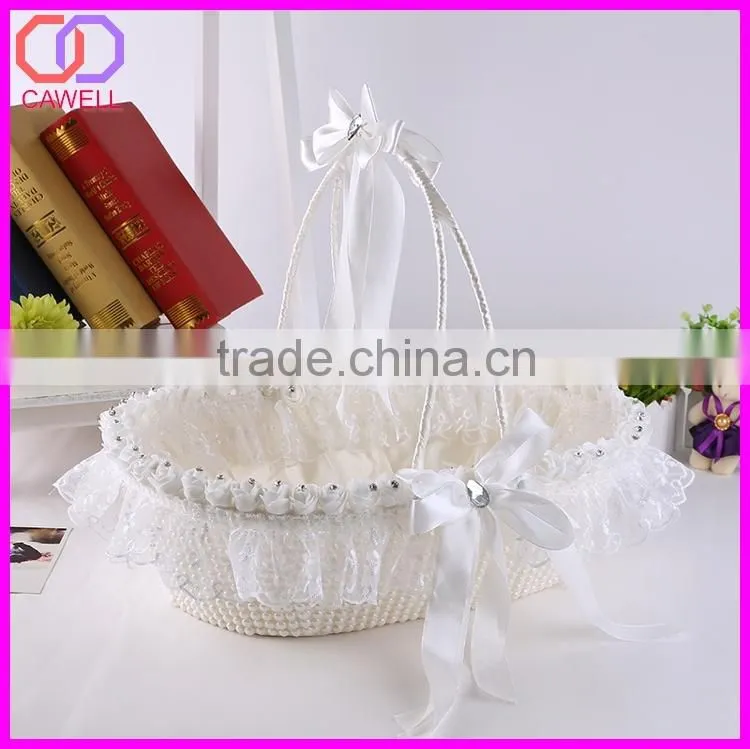 elegant handmade flower basket for wedding