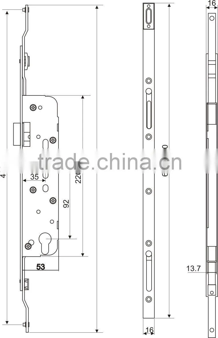 Multipoint door lock for PVC Door Mortise Door Lock With Cylinder for PVC Casement Door91420406