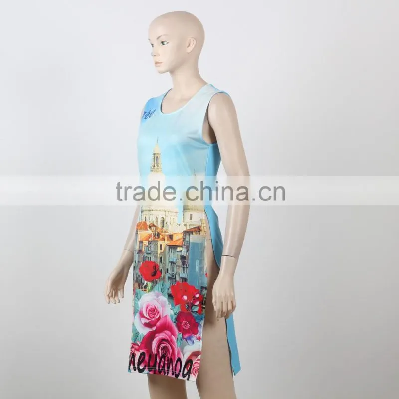 African Screen Print Dress Designs Digital Floral Printed Dress Wholesale Cheap Price