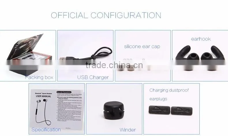 High quality Light Weight Sport Wireless Stereo bluetooth Headset headphone for all mobile phone