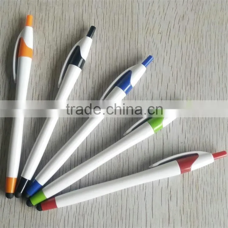 Hot sale products White solid color barrel and clip high sensitive stylus pen