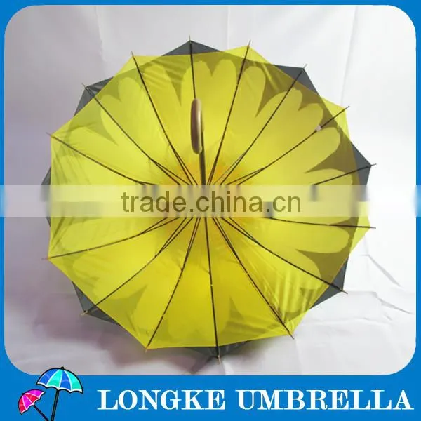 24"*16K double layer chrysanthemum design straight umbrella woman umbrella