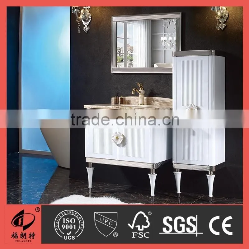 304 Luxurious Stainless steel bathroom cabinet with side cabinet T-6628